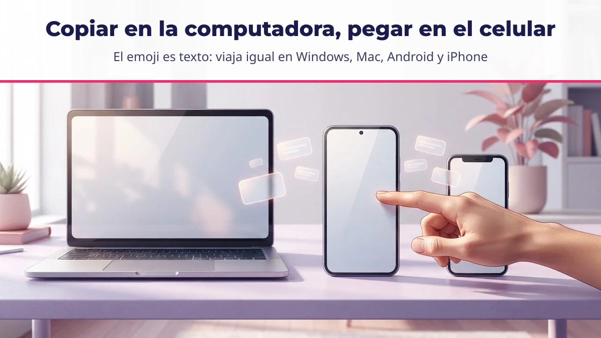 Laptop, teléfono Android e iPhone: copiar y pegar emojis funciona igual en los tres